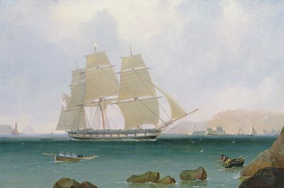 Una Sloop armata della White Squadron al largo di Plymouth, 1835 da John Lynn